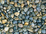 mexican beach pebbles, tiger stripe, indonesian jade, indonesian sunrise
